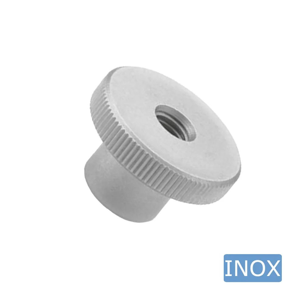 Tuerca moleteada alta - Acero inoxidable - DIN 466