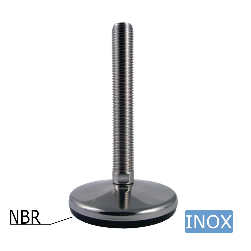 Pie nivelador redondo higiénico NBR Ø100mm - M16x75 - Negro imagen 2