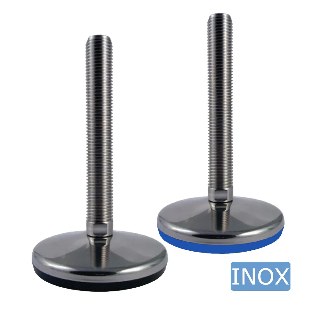 Pie nivelador redondo higiénico NBR Ø100mm - M16x75 - Negro