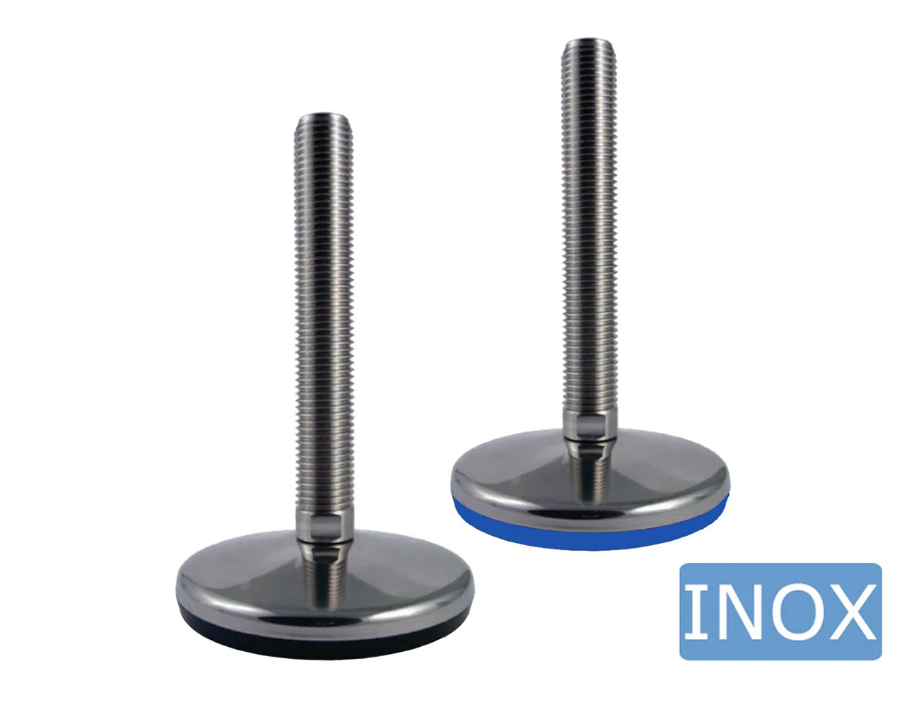 Pie nivelador inox - higiene - base antideslizante vulcanizada – Pies niveladores - acero inoxidable