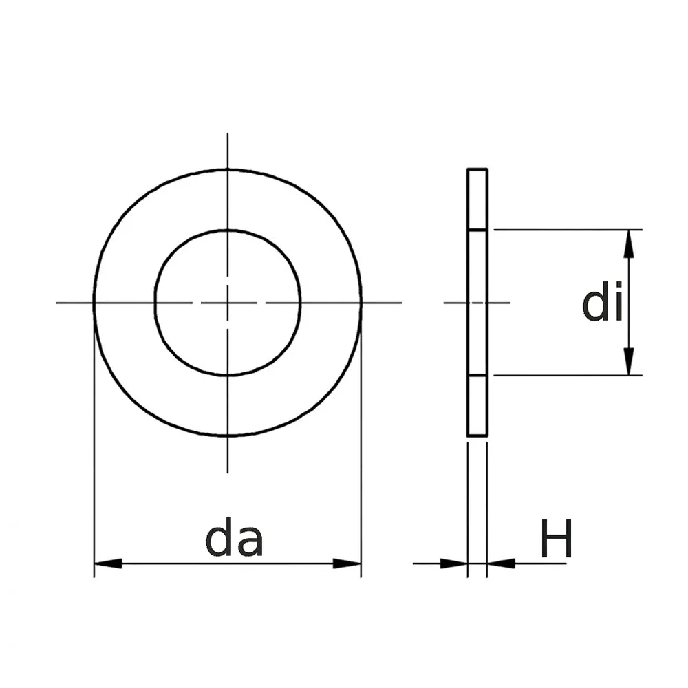 Dibujo técnico: Arandela de plástico PTFE - DIN125