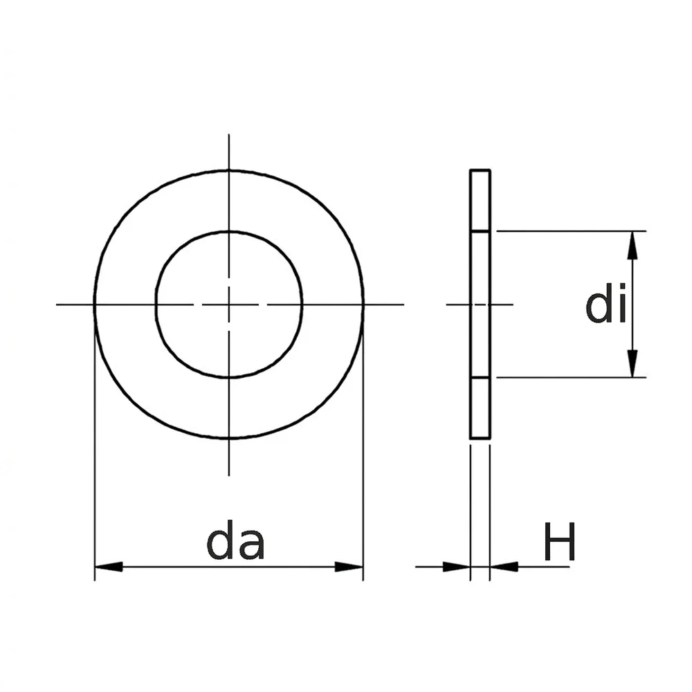 Plano de dimensiones Arandela de plástico PTFE - DIN125