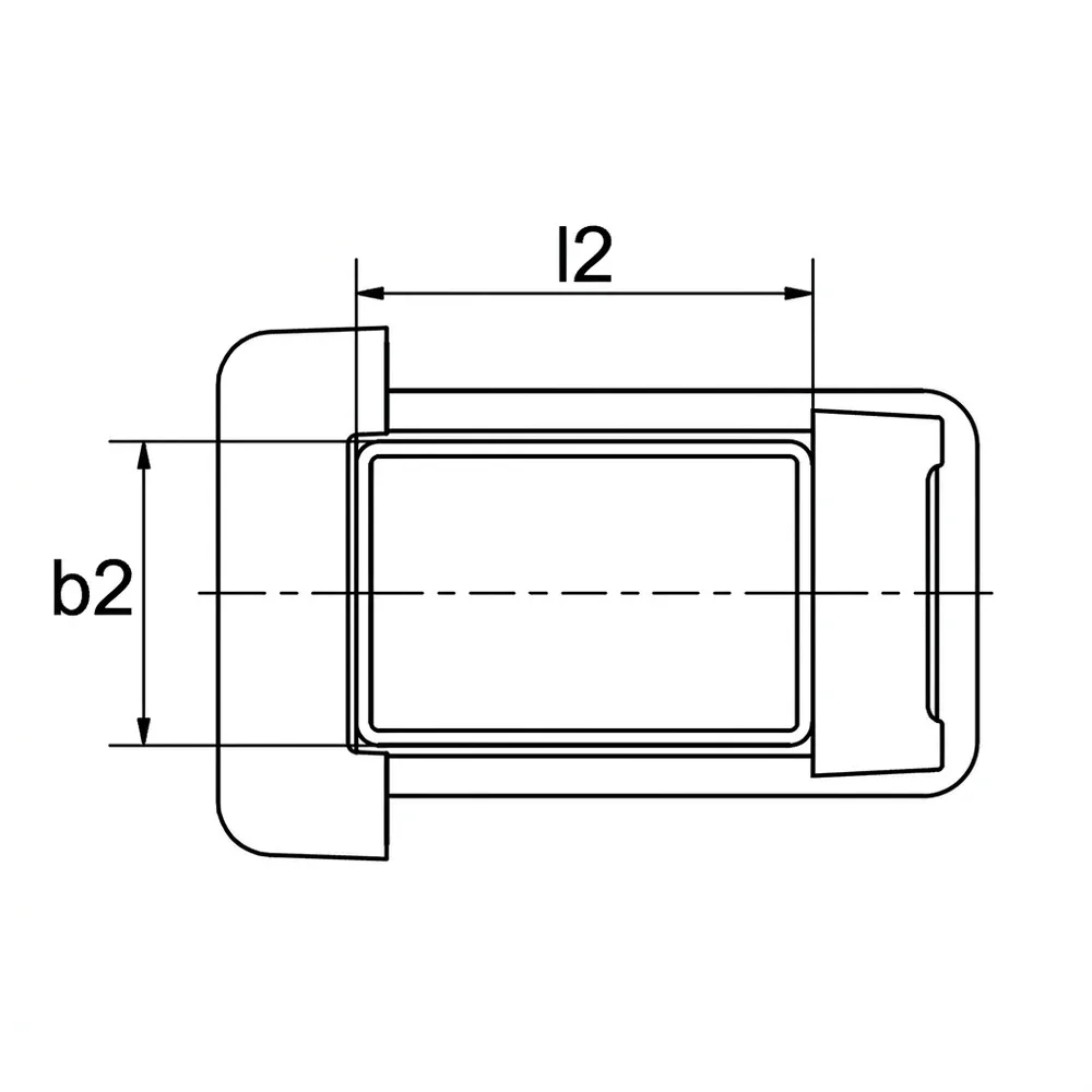 Dibujo técnico: Perno cuadrado en U de acero inoxidable - doble malla - 3