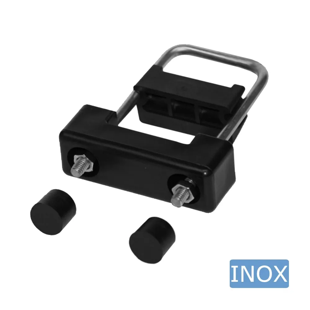 Estribo de fijación modelo 3 - 60x40mm - Acero inoxidable A2 (AISI 304) - M6 - Negro intenso