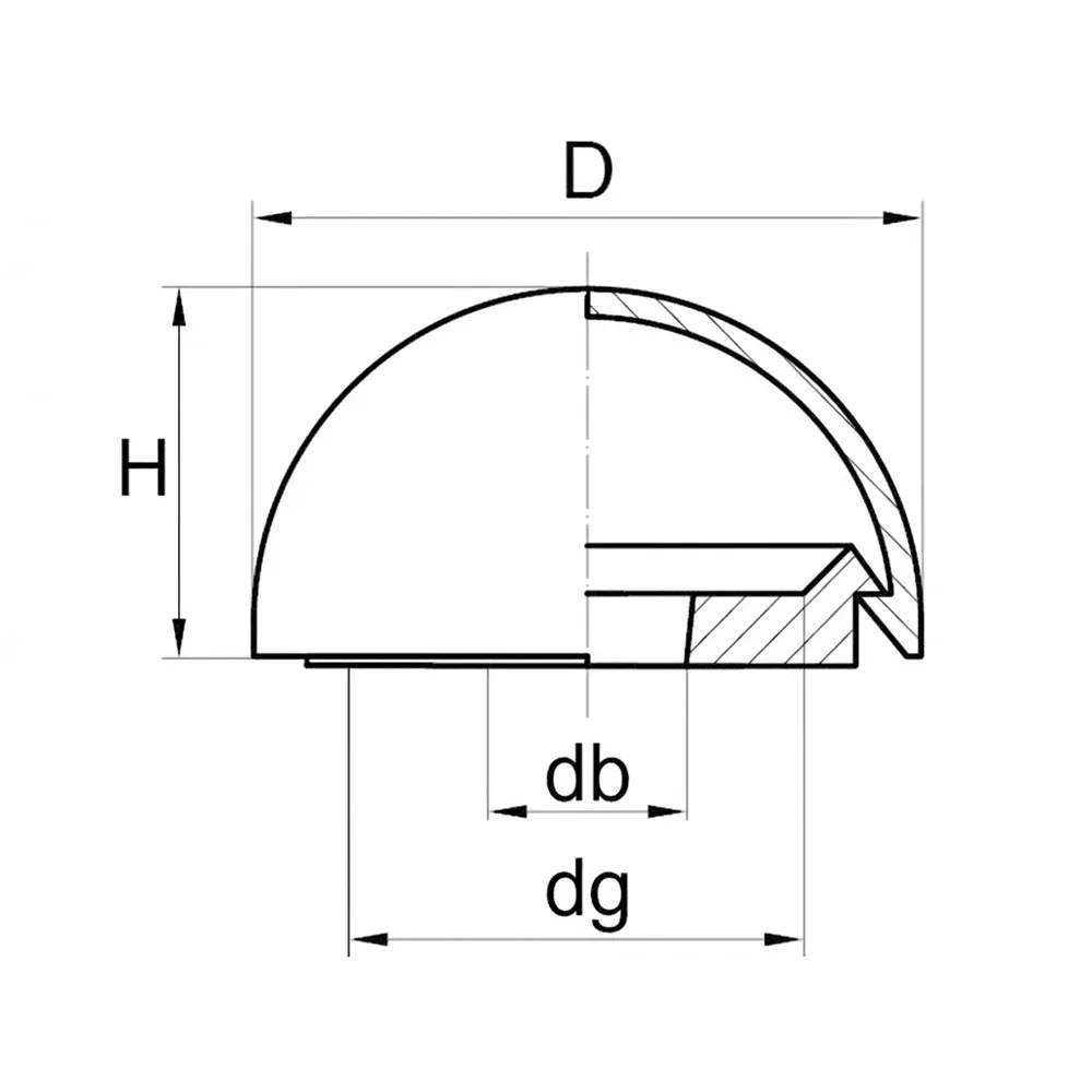Dibujo técnico: Tapón para tornillos - 2 piezas - abombado