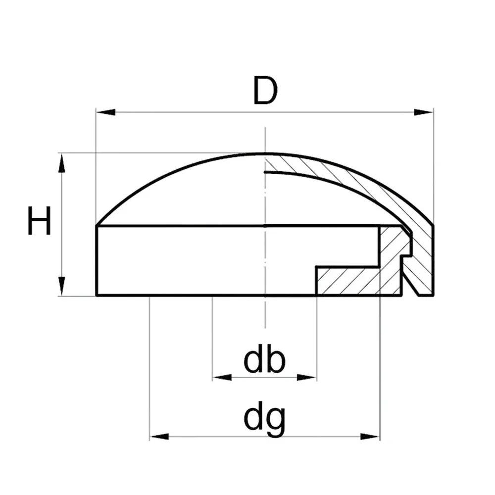 Dibujo técnico: Tapón para tornillos - 2 piezas - abombado liso
