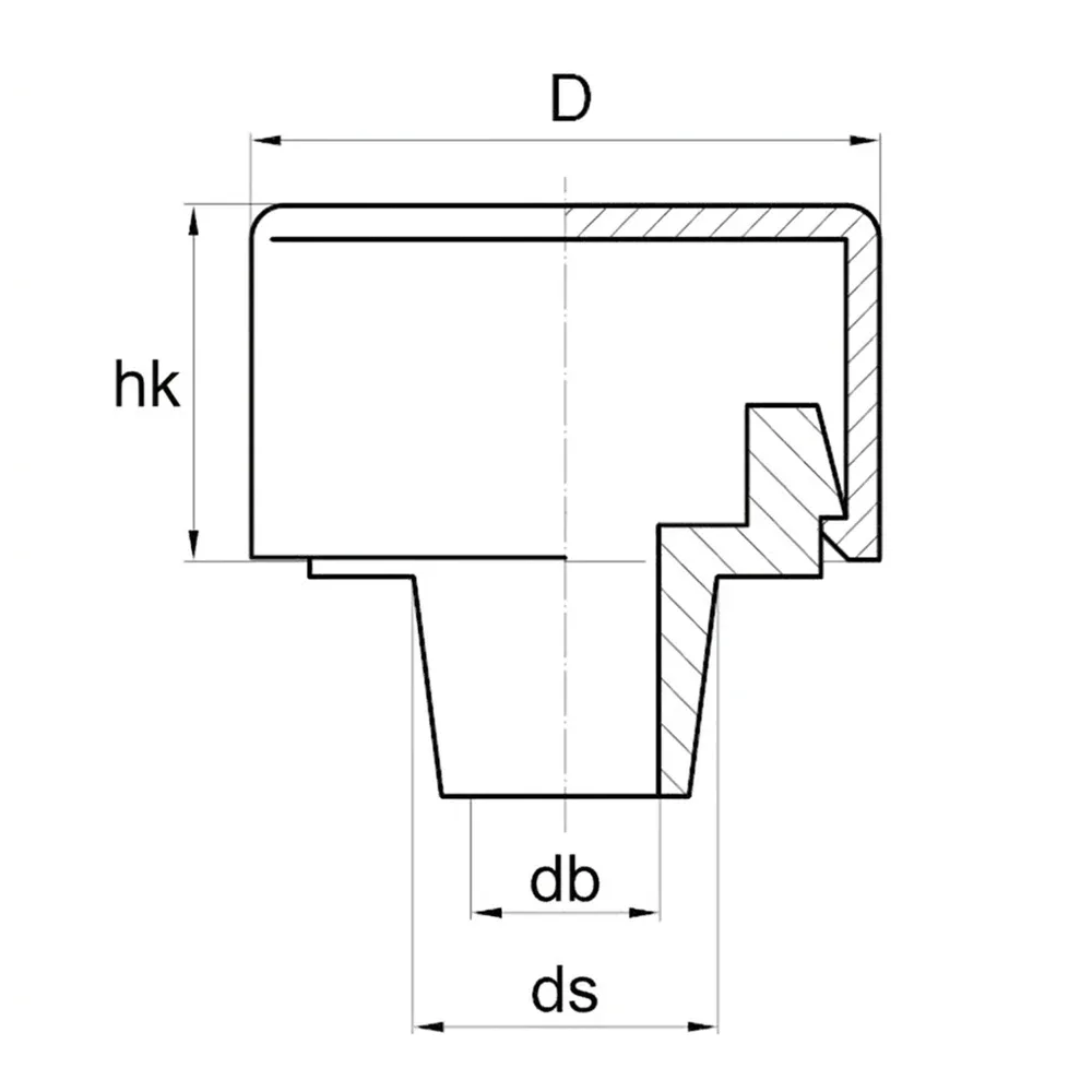 Dibujo técnico: Tapón para tornillos - 2 piezas - cilíndricos - con casquillo