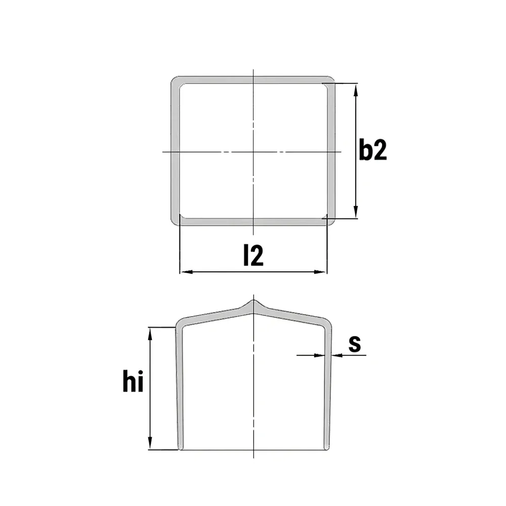 Dibujo técnico: Tapones de PVC - cuadrados - medidas estándar