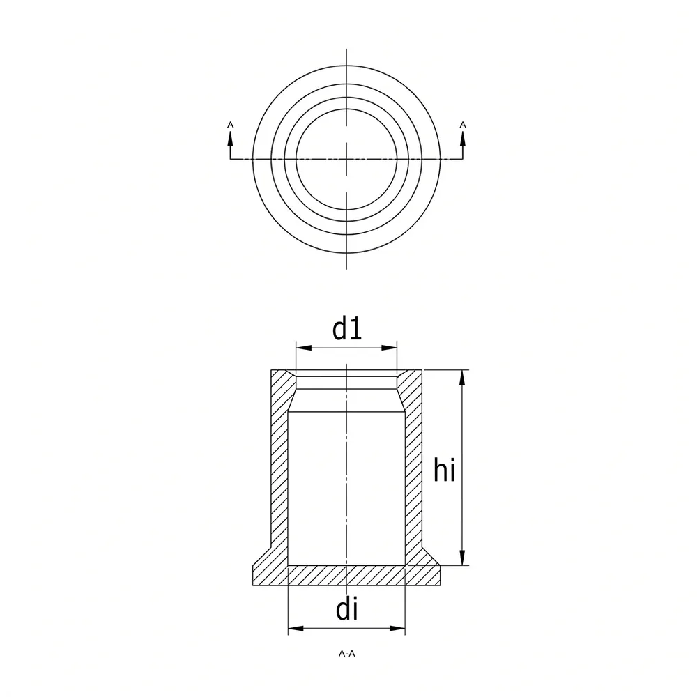 Dibujo técnico: Tapón paralelo de silicona para altas temperaturas