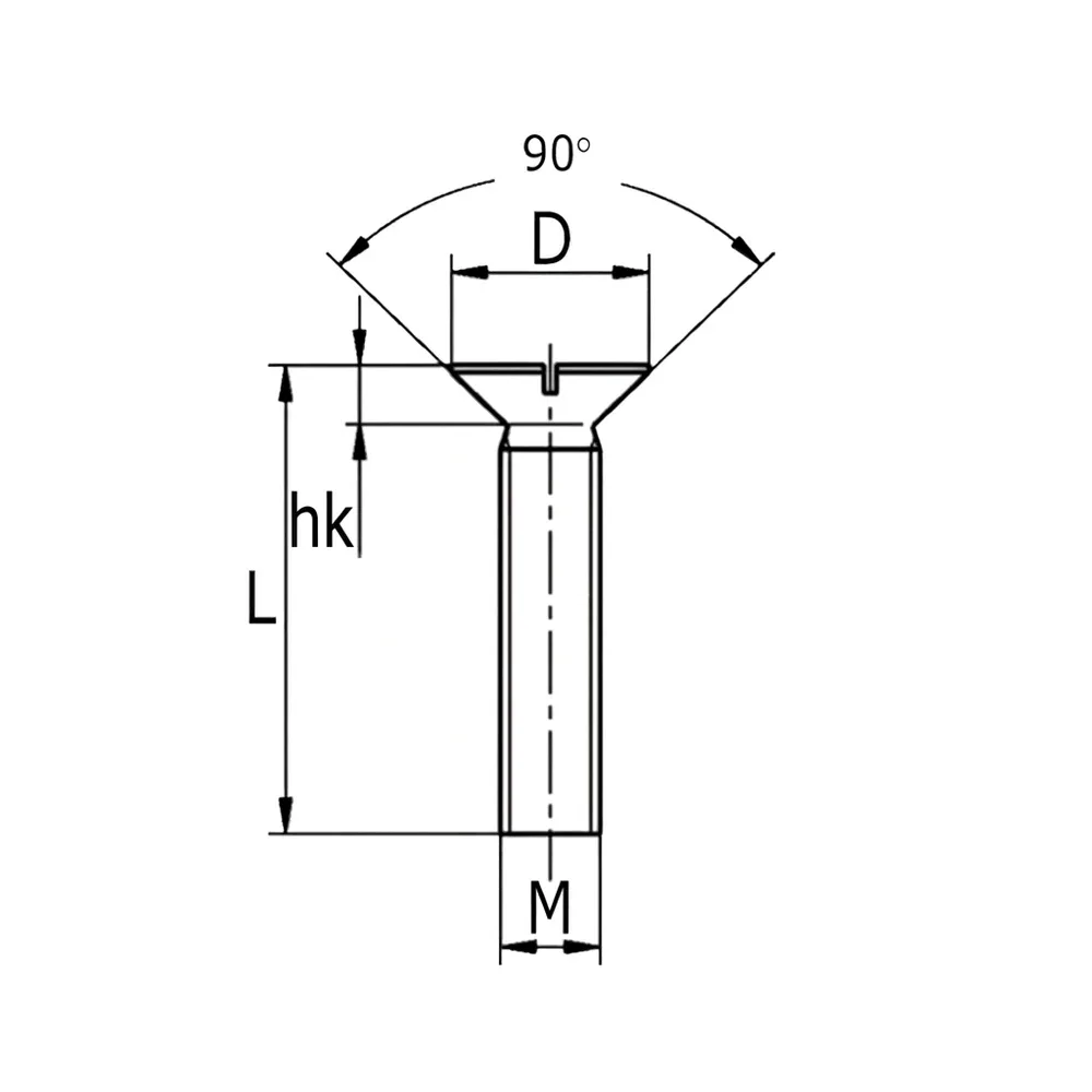 Dibujo técnico: Tornillo cabeza avellanada ranurada - DIN963 - plástico