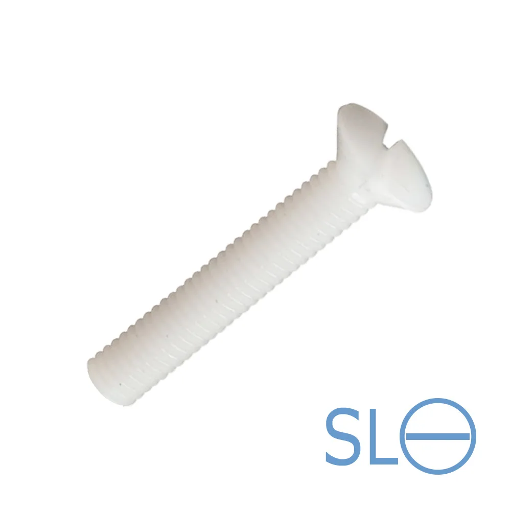 Tornillo cabeza avellanada ranurada PA - DIN 963 - M4x16mm - Natural