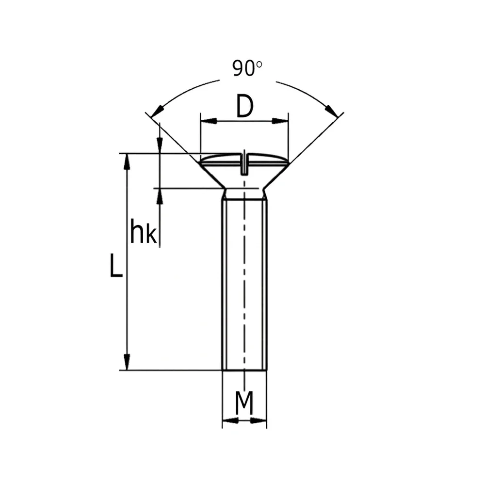 Dibujo técnico: Tornillo cabeza abombada ranurada - DIN964 - plástico