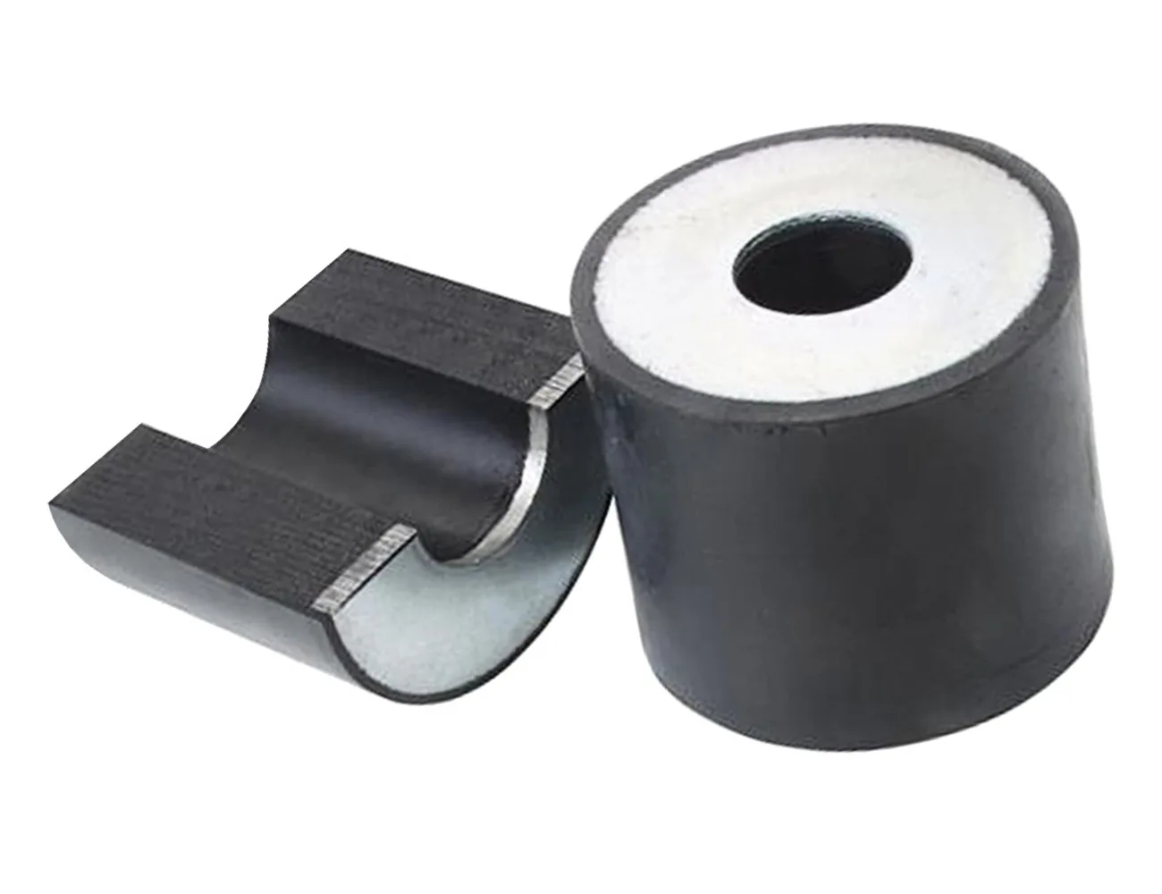 Casquillo de goma cilíndrico con agujero y arandela metálica – Casquillos antivibratorios de goma