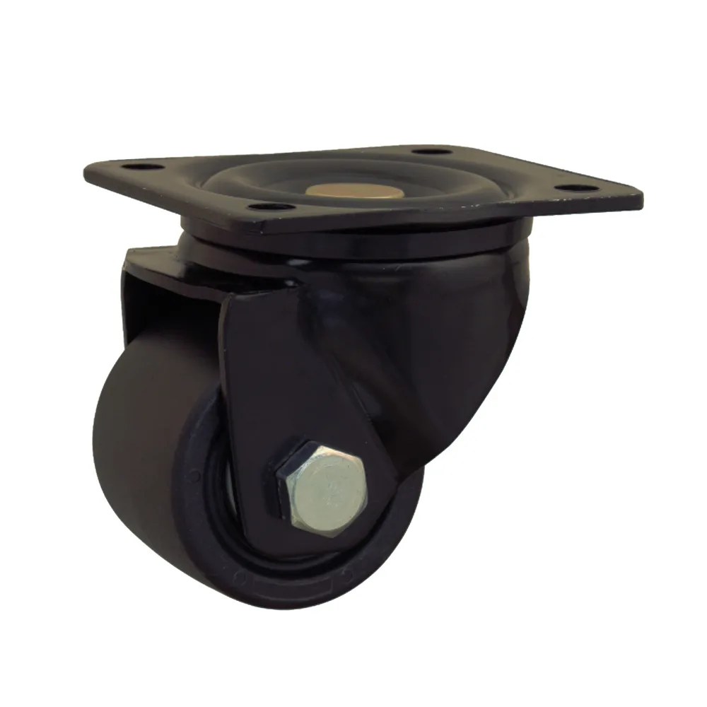 Rueda mini de carga pesada giratoria - 600kg - negro
