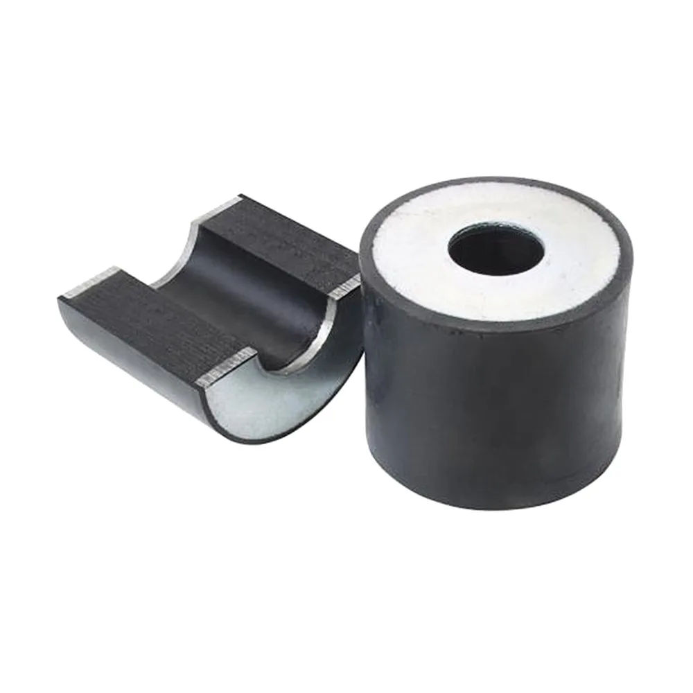 Casquillo de goma NR - 55° ±5 shore - Ø25x25mm - orificio 6.6mm - 2 arandelas de acero