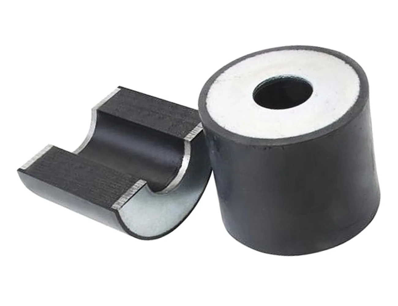 Casquillo de goma con taladro y 2 arandelas metálicas – cilíndrico – Casquillos antivibratorios de goma