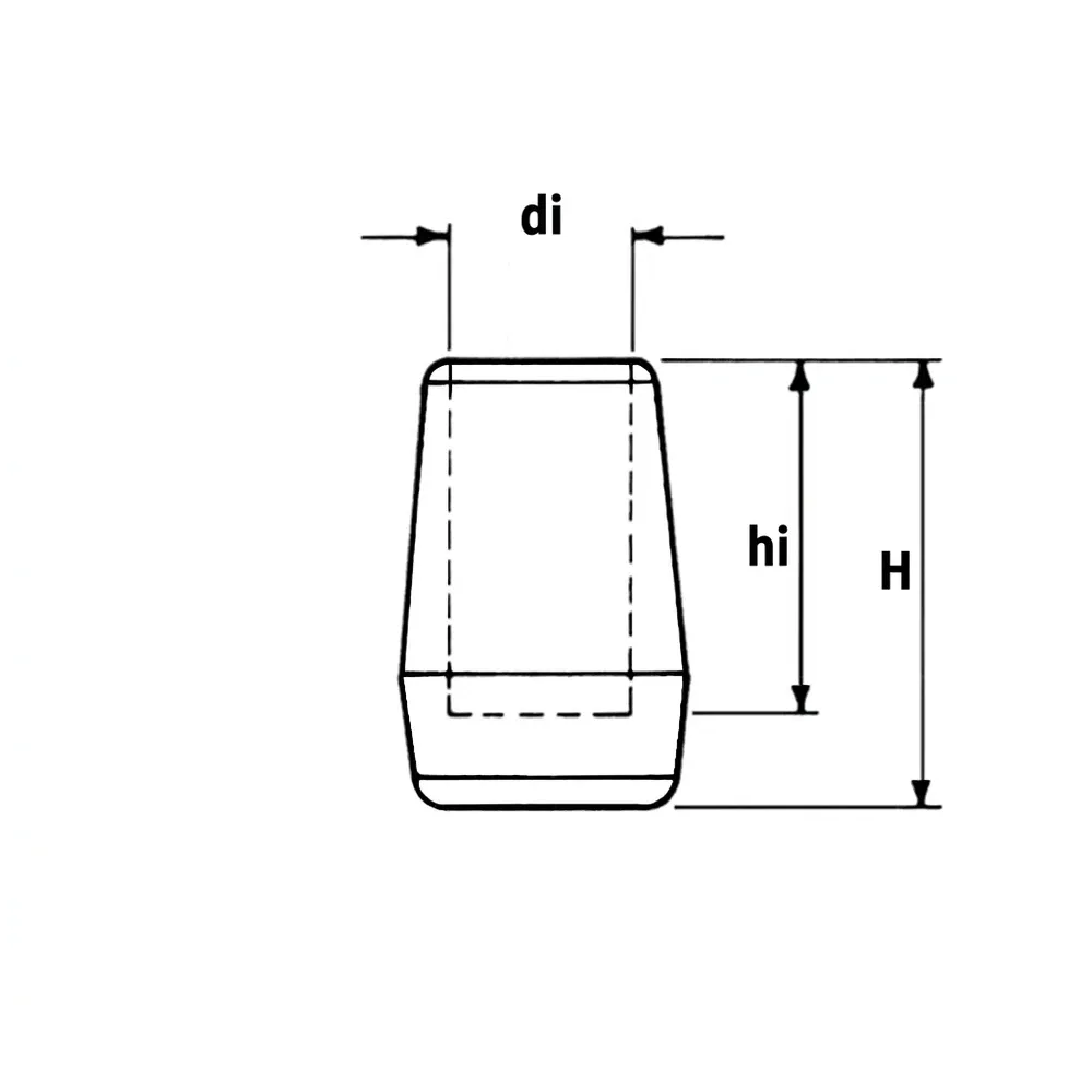 Dibujo técnico: Tapón envolvente PVC grueso - redondo