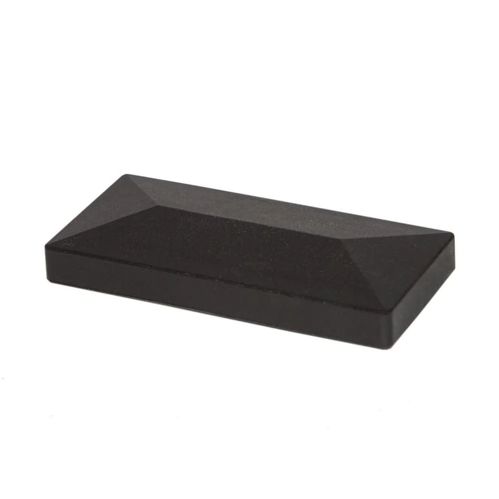 Tapón remate con resorte de sujeción cuadrado/rectangular envolvente PA 60x40mm - Negro intenso