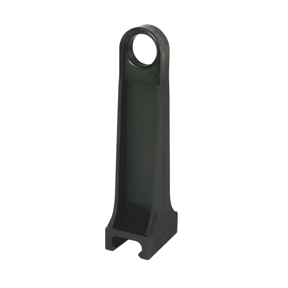 Aislador distanciador para paneles rígidos PA 6/5/6mm - vertical con ojal - clipsable - Negro intenso