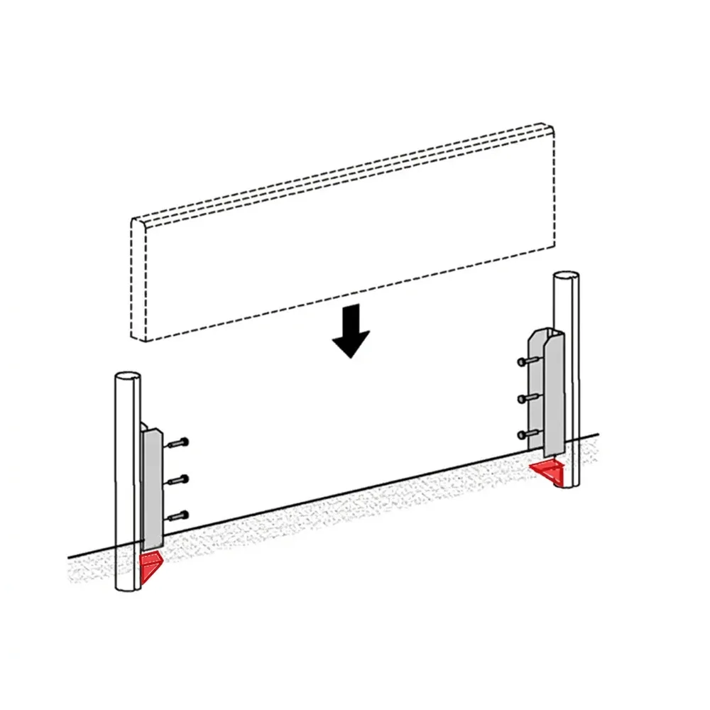 Dibujo técnico 1 – Escuadra de soporte para placa de hormigón PP - Negro