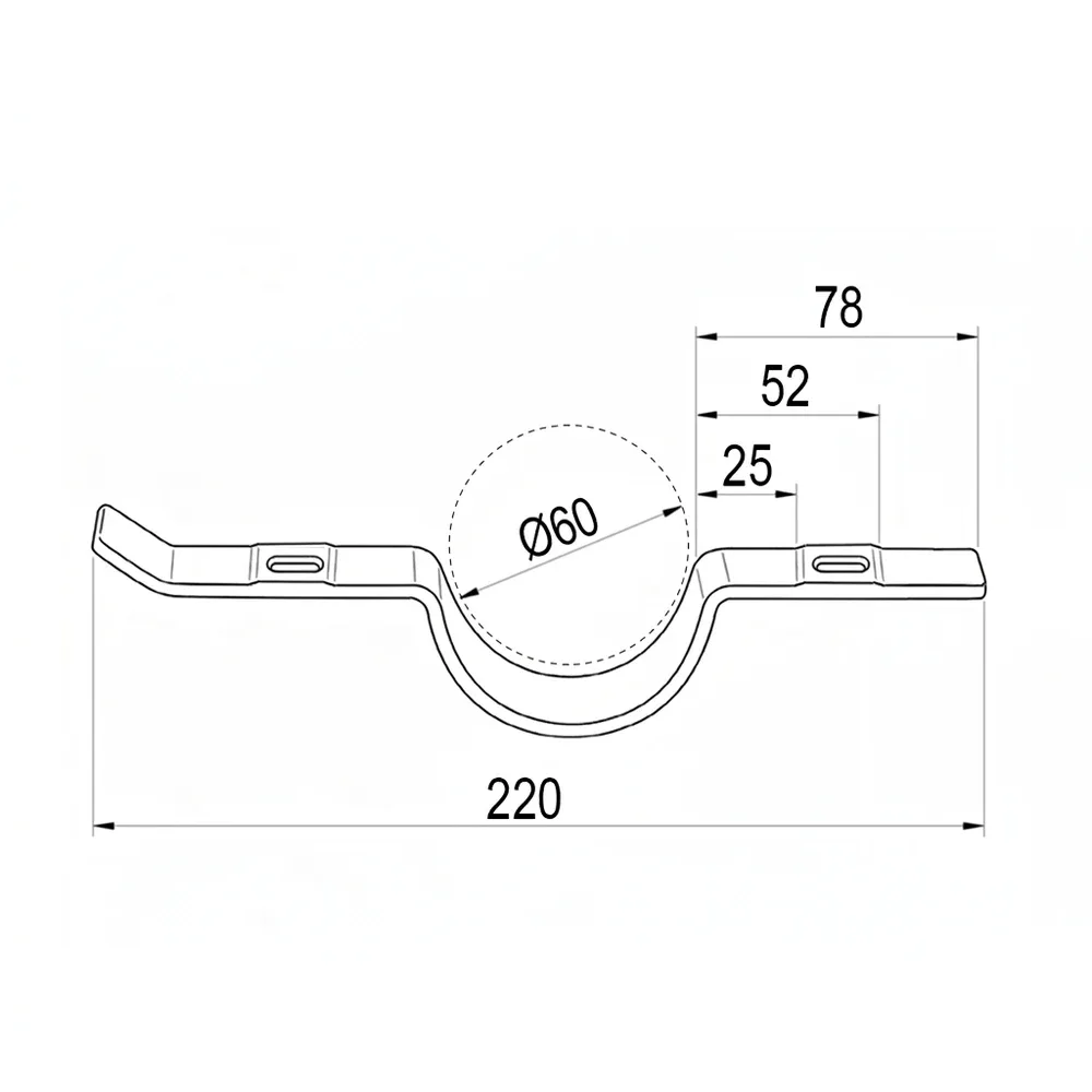 Dibujo técnico: Abrazadera intermedia para postes - plástico - redondo