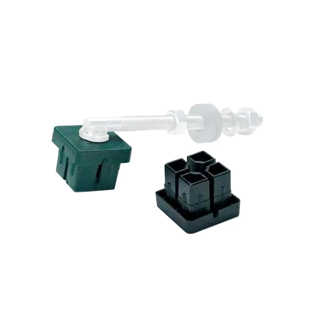 Tapón para bisagras de puertas de jardín con tapa PE 40x40mm - perforación Ø13mm - Verde musgo