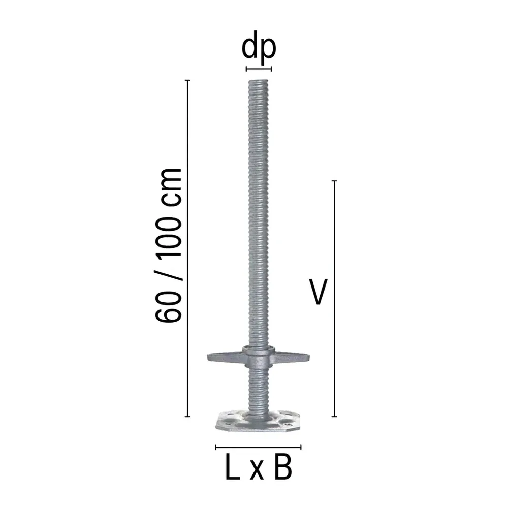 Dibujo técnico: Nivelador ajustable para andamio