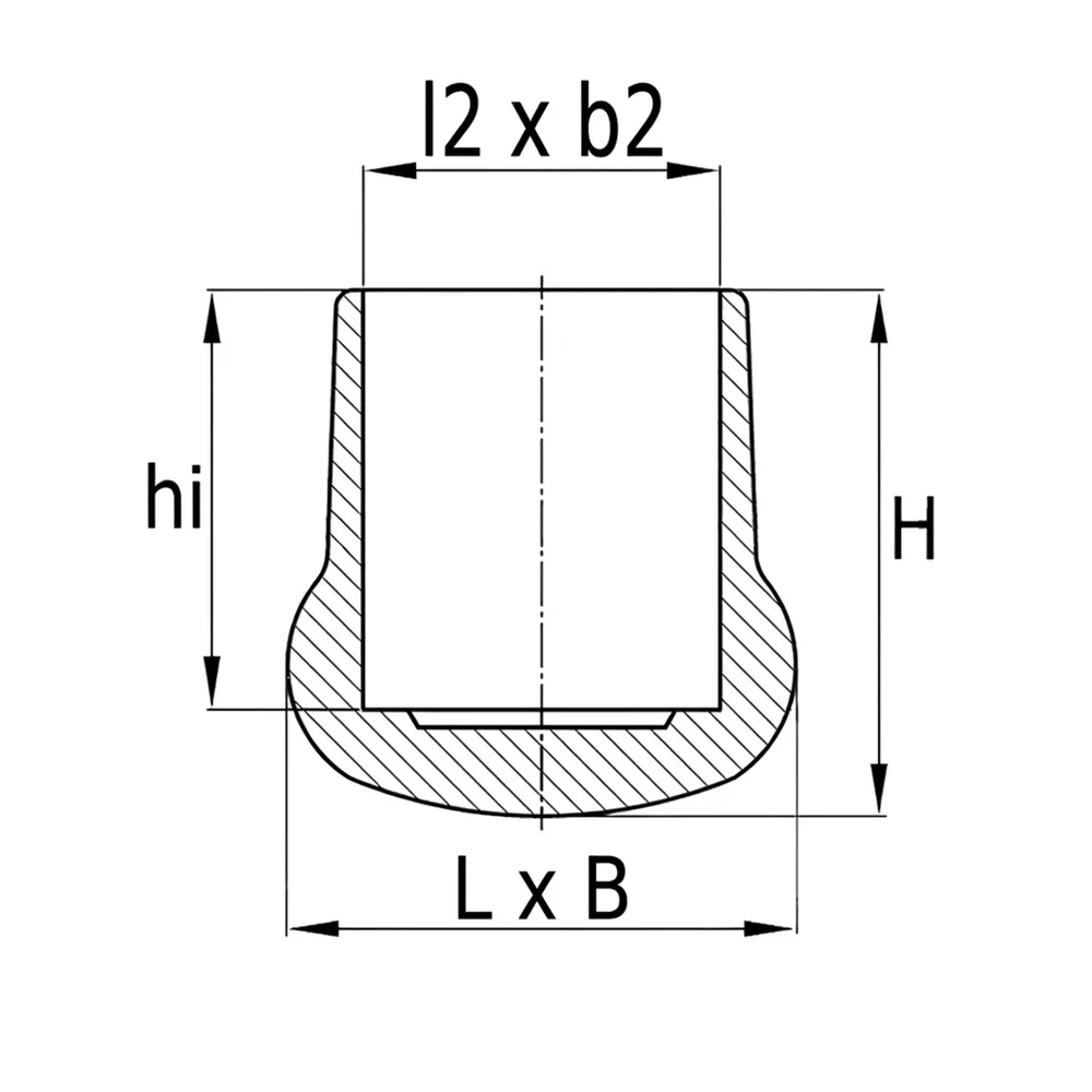 Plano acotado Contera ovalada PVC 40x20- base ensanchada - Negro