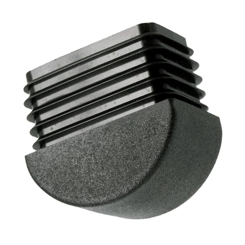 Contera rectangular con lamas PE 50x30x22 - 2-2mm - base redonda - Negro