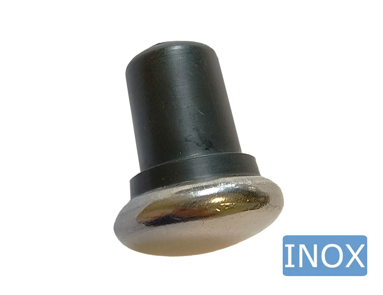 Contera redonda sin aletas con base de acero inoxidable abombada – Conteras para tubos redondos