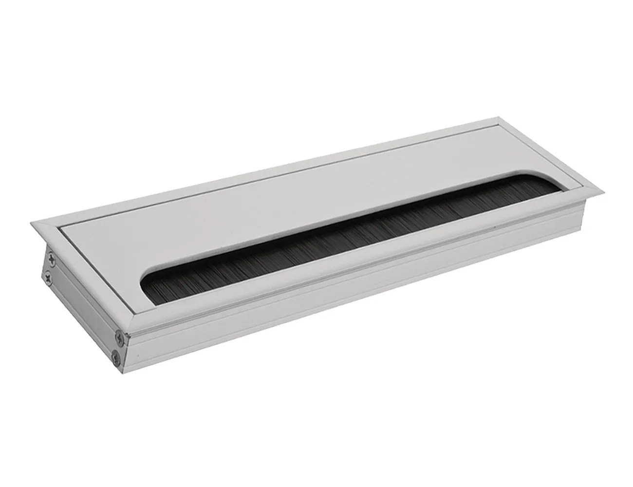 Pasacables de aluminio – tapa abatible softclose – cuadrado / rectangular – Pasacables para mesa y pasacables