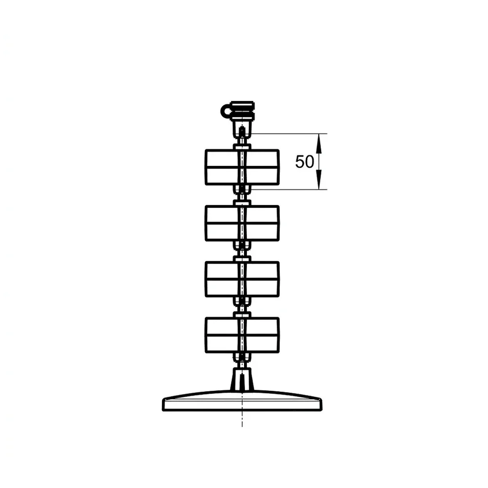 Plano de dimensiones Segmentos sueltos - redondos - Kaba