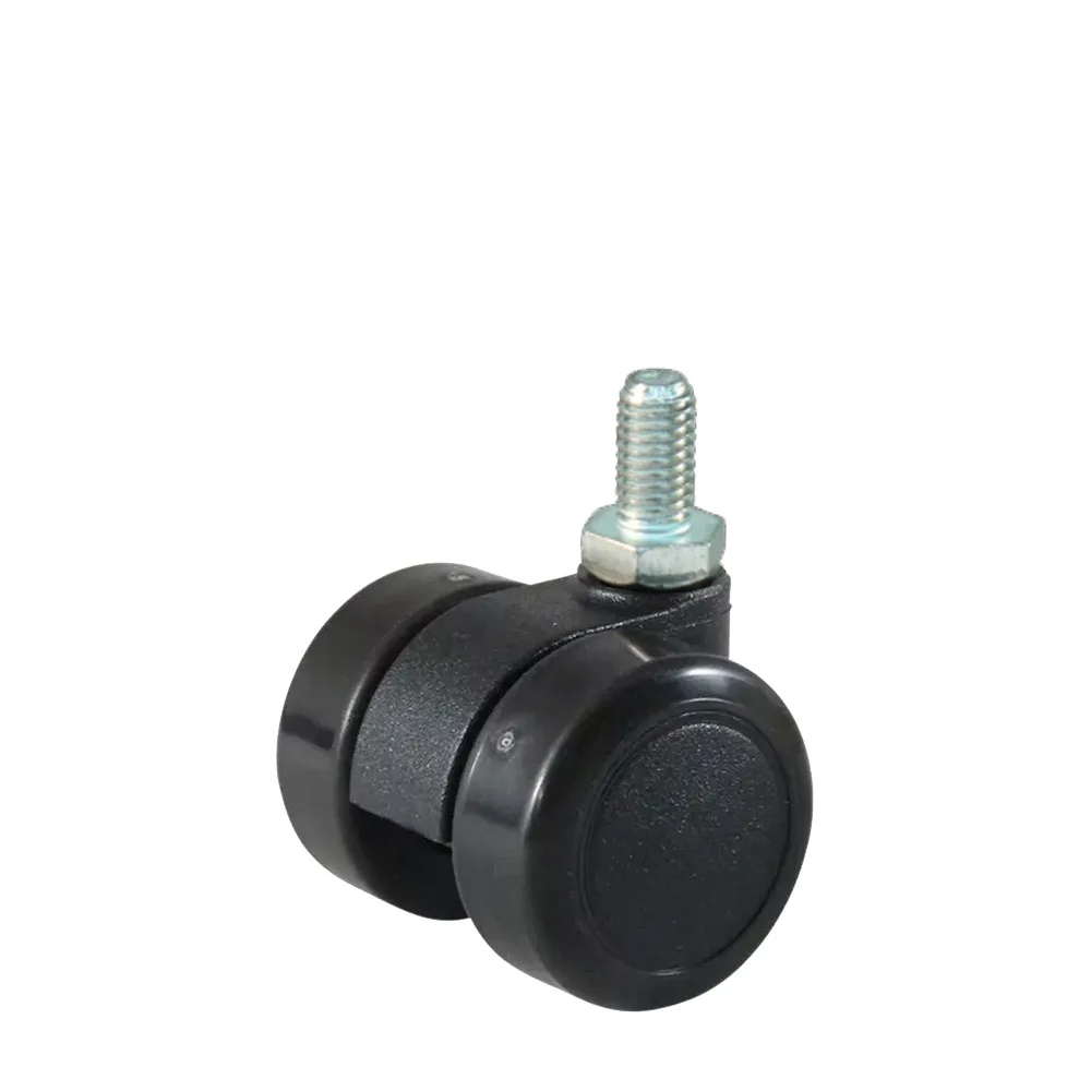 Rueda de mueble giratoria doble PA Ø36mm - banda de rodadura PU / TPU - Cojinete de deslizamiento - Espiga lisa para casquillo de plástico Ø8x24mm imagen 2