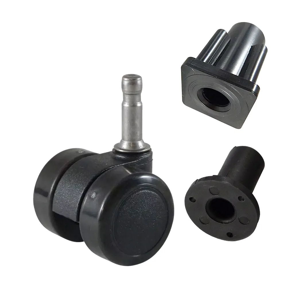 Rueda de mueble giratoria doble PA Ø36mm - banda de rodadura PU / TPU - Cojinete de deslizamiento - Espiga lisa para casquillo de plástico Ø8x24mm imagen 4