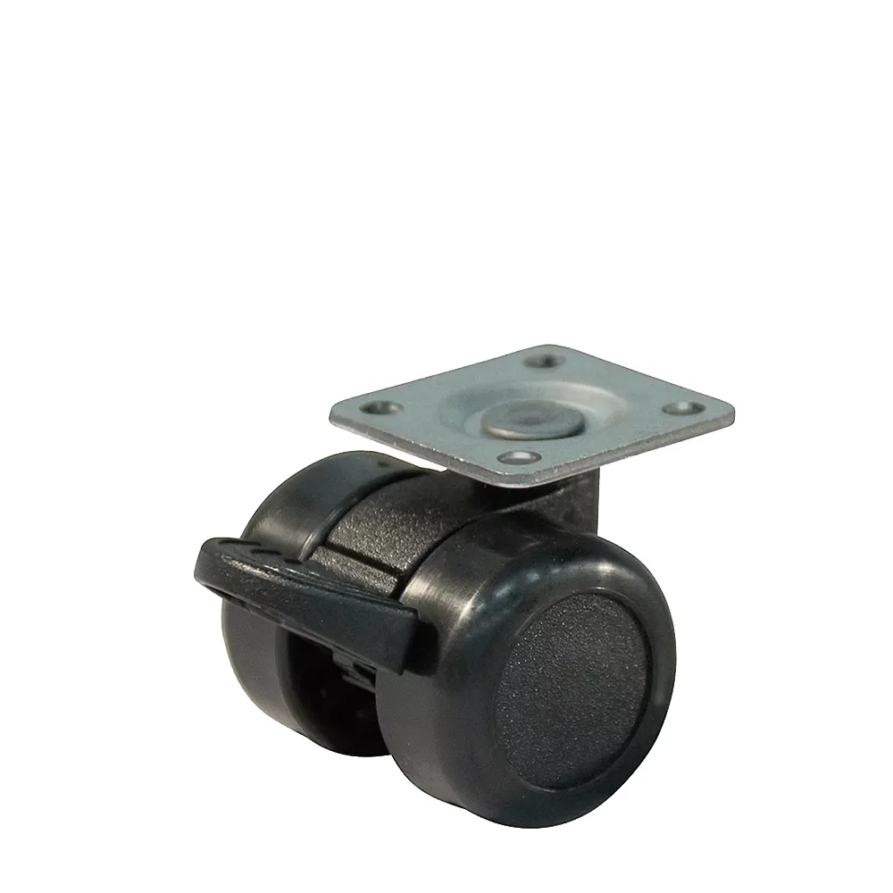 Rueda doble de mueble PA - Ø36 - negro