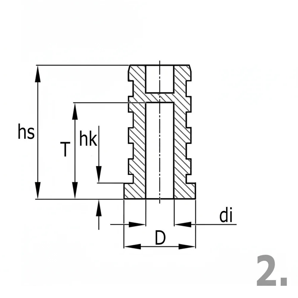 Dibujo técnico: Casquillo para vástago de ruedas