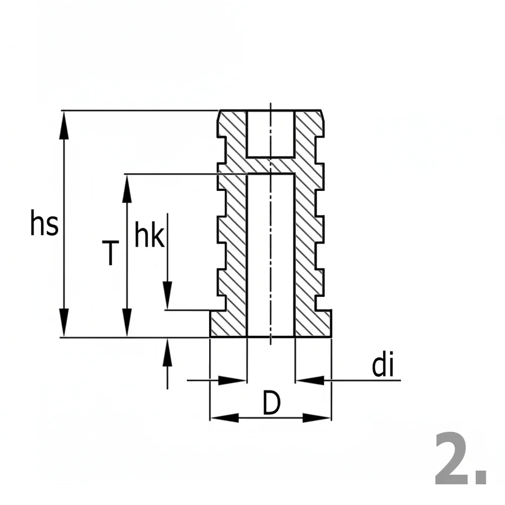 Plano de dimensiones 2 Casquillo para vástago de ruedas