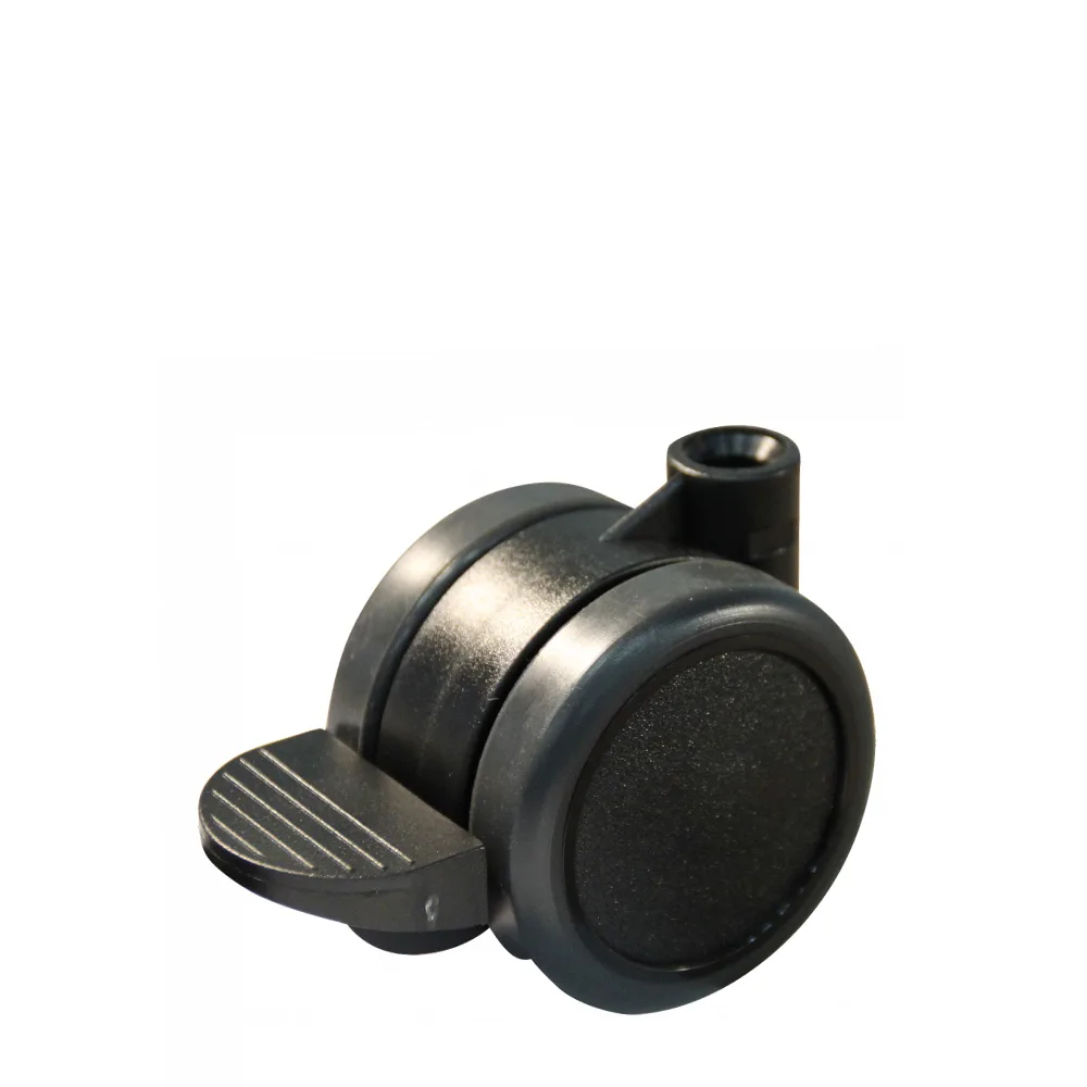 Rueda doble de mueble giratoria PA Ø50 - banda de rodadura PU / TPU - Cojinete de deslizamiento - Espiga roscada M8x15mm imagen 2