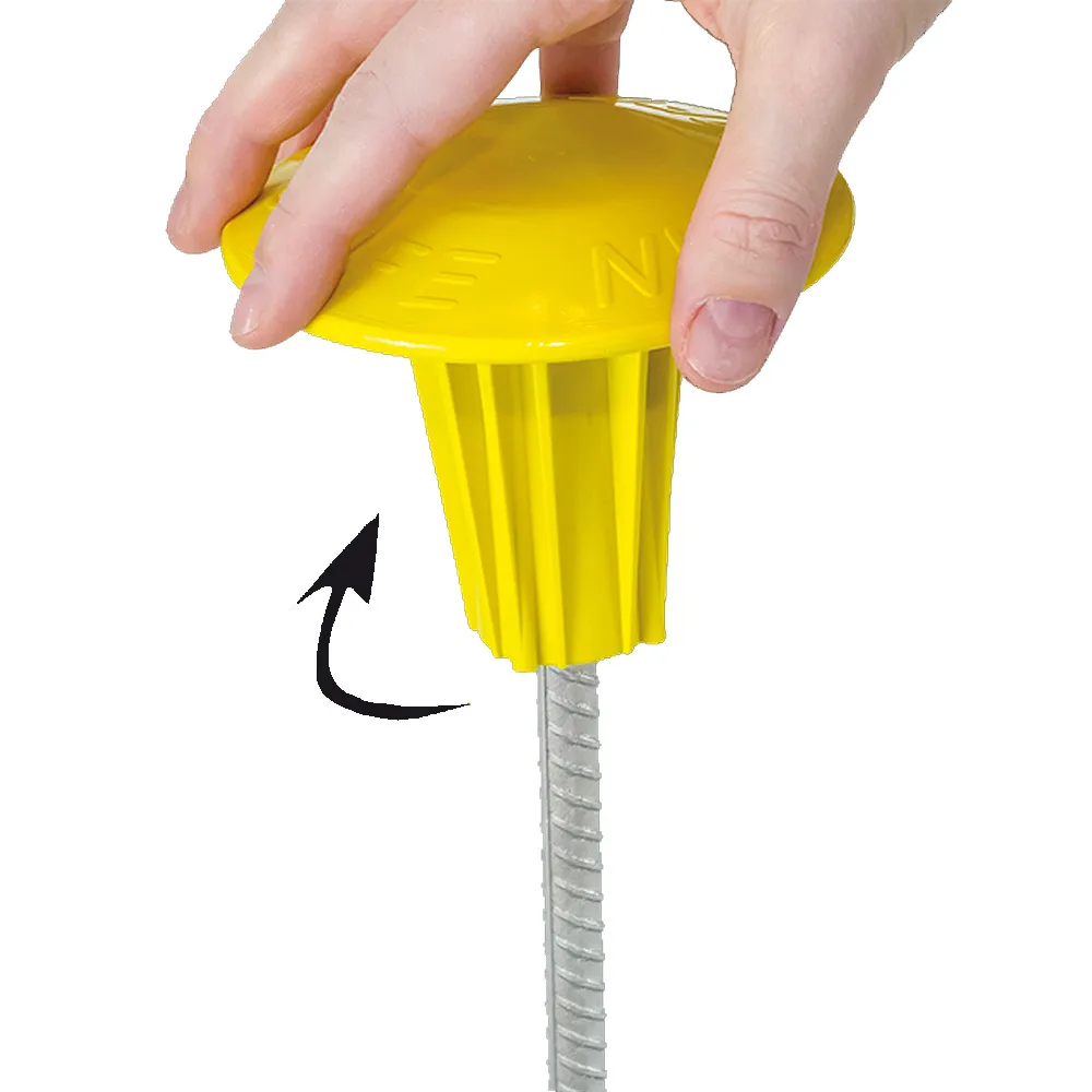 Capuchón de señalización y protección contra penetración para varillas 6-20mm - Amarillo imagen 2