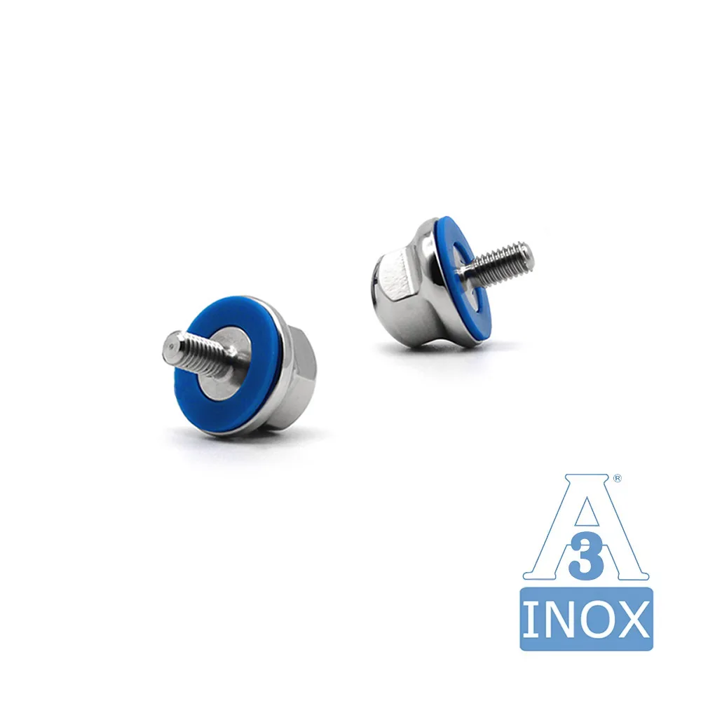 Tornillo hexagonal higiénico 3-A con junta tórica azul - M6x30mm - Acero inoxidable A2 (AISI 304) imagen 2