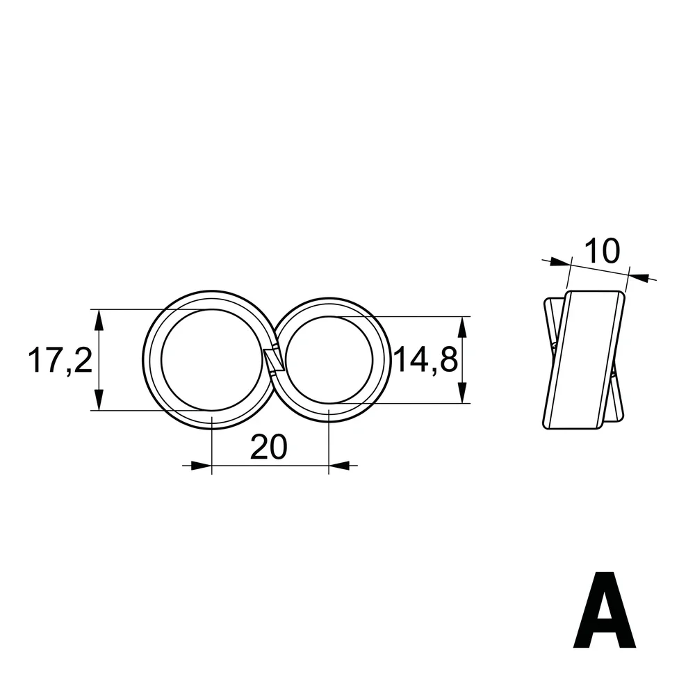 Plano de dimensiones Topes para pomos de puerta