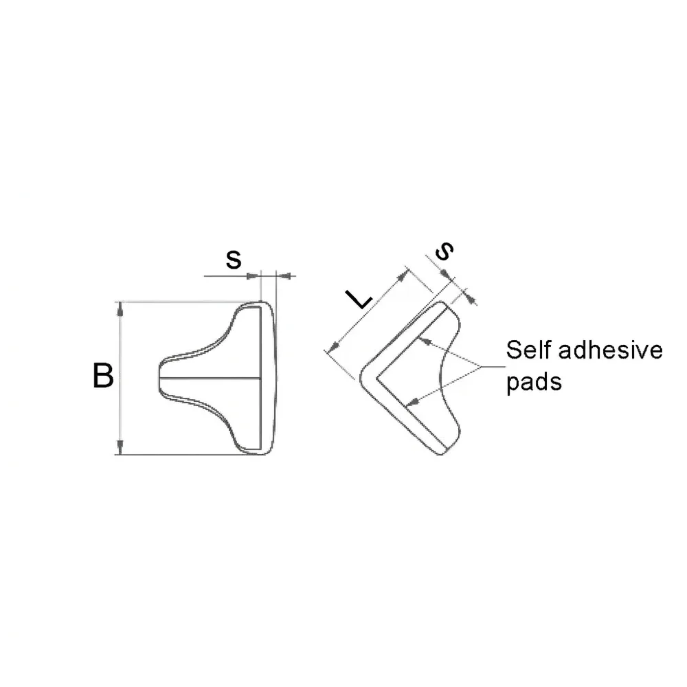 Dibujo técnico: Protectores de esquinas adhesivas