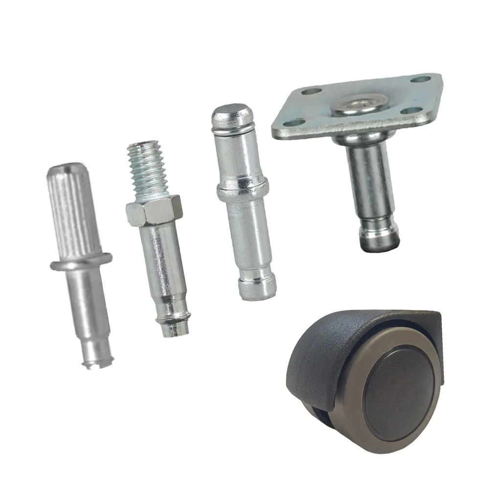 Rueda doble de mueble giratoria PA Ø50 - banda de rodadura PU / TPU - Cojinete de deslizamiento - Espiga roscada M6x10mm imagen 2