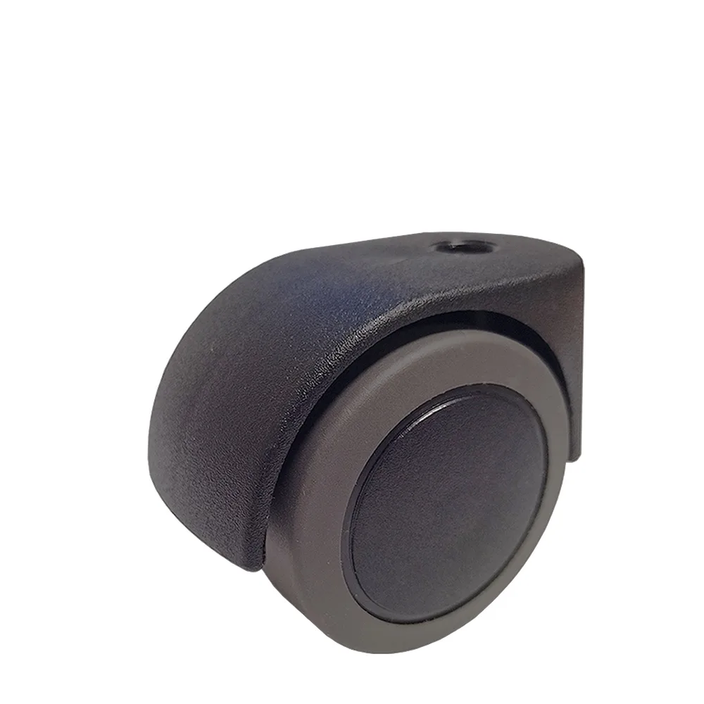 Rueda doble de mueble giratoria PA Ø50 - banda de rodadura PU / TPU - Cojinete de deslizamiento - Espiga roscada M6x10mm