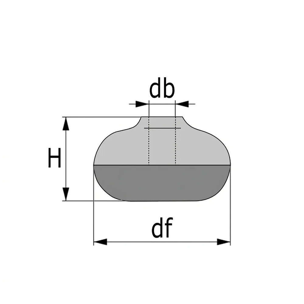 Dibujo técnico: Deslizadores para sillas de oficina - forma esférica