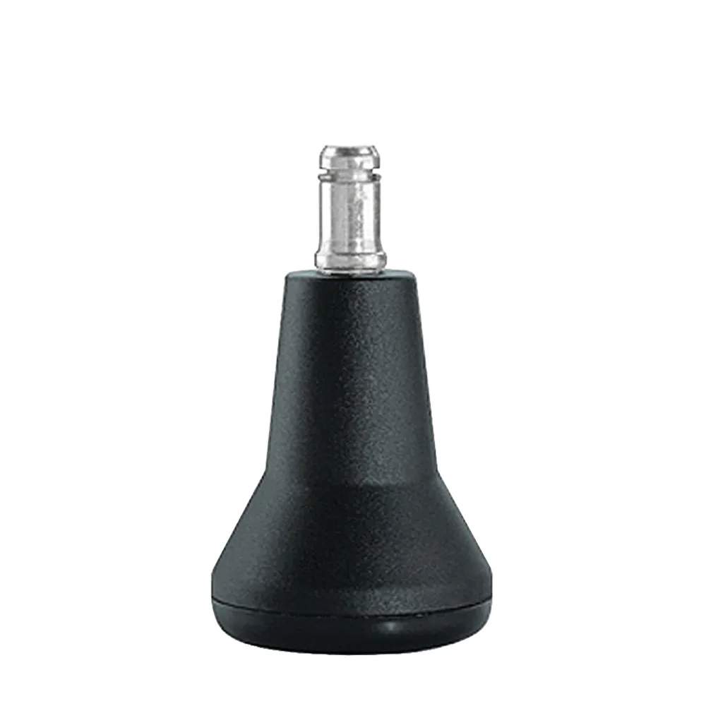 Tapón deslizante para silla de oficina en forma de cono 50x69mm - Espiga lisa con anillo de retención Ø11x20mm - Negro