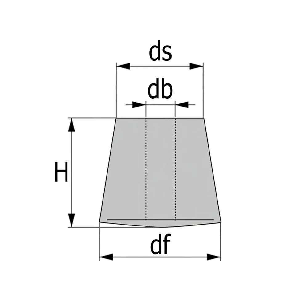 Dibujo técnico: Tapón deslizante cónico para silla