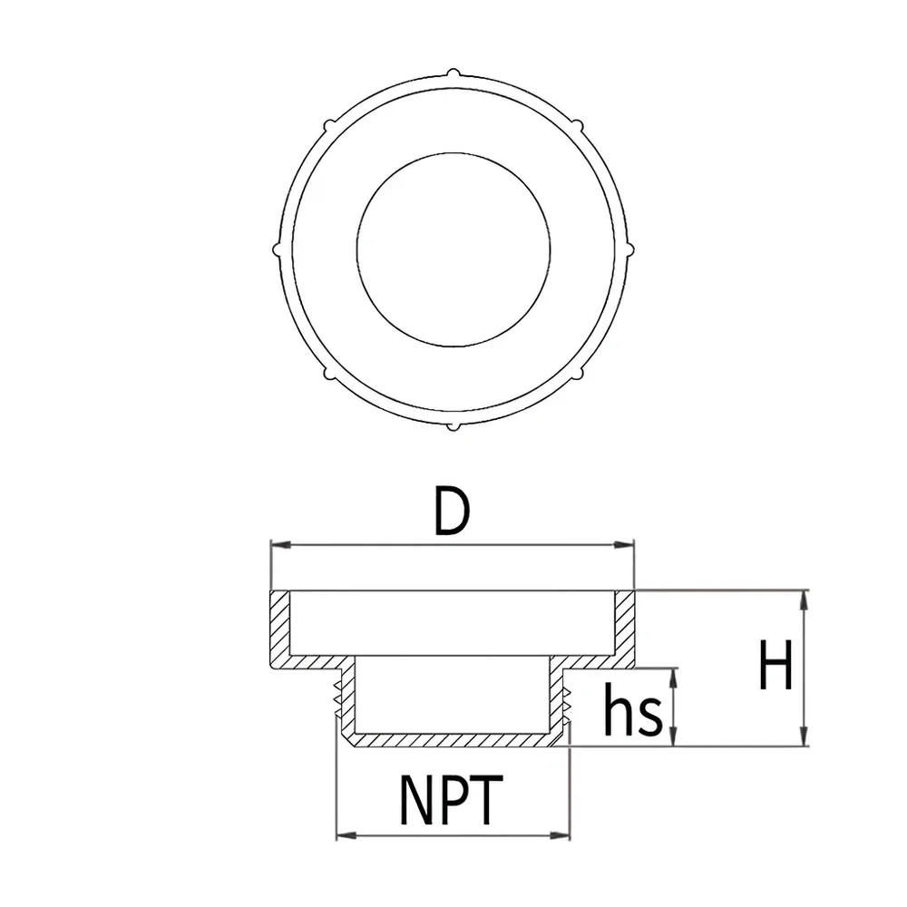 Dibujo técnico: Tapón roscado NPT