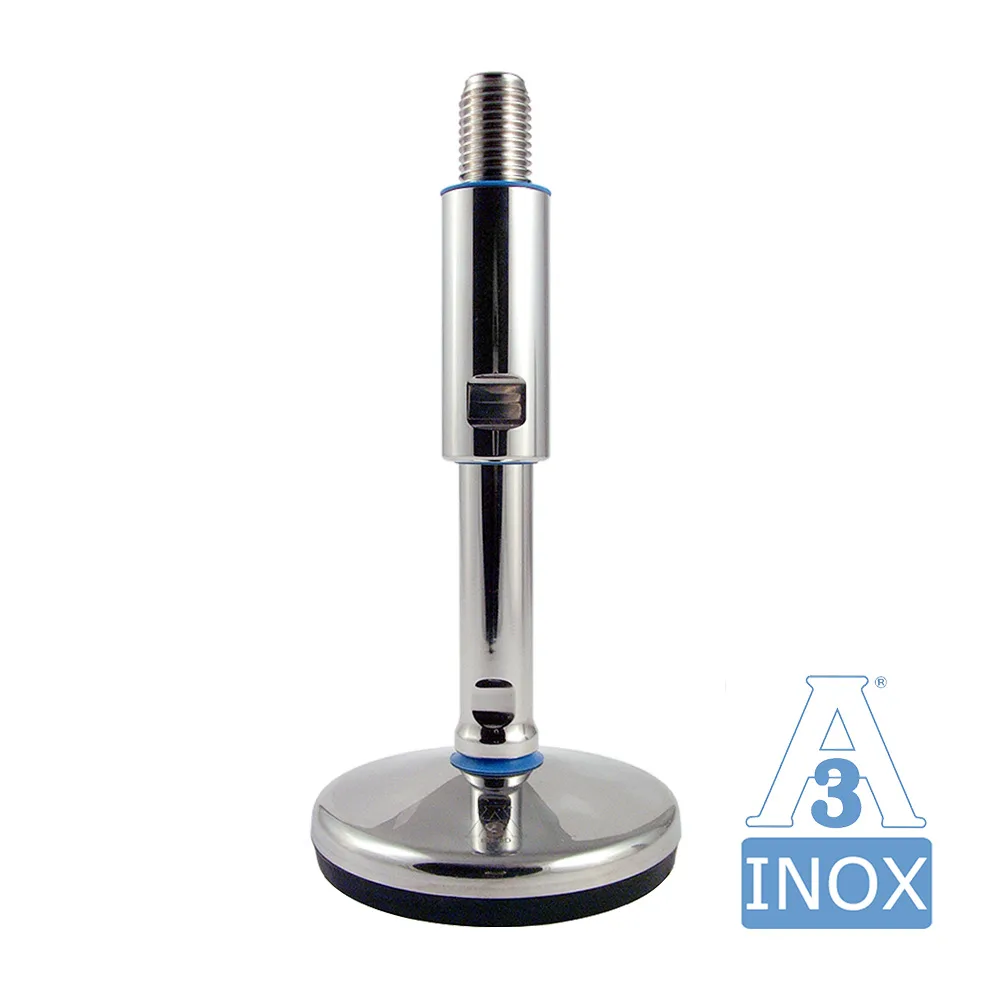 Pie nivelador redondo higiene 3-A Ø120mm - M30x185 - EPDM