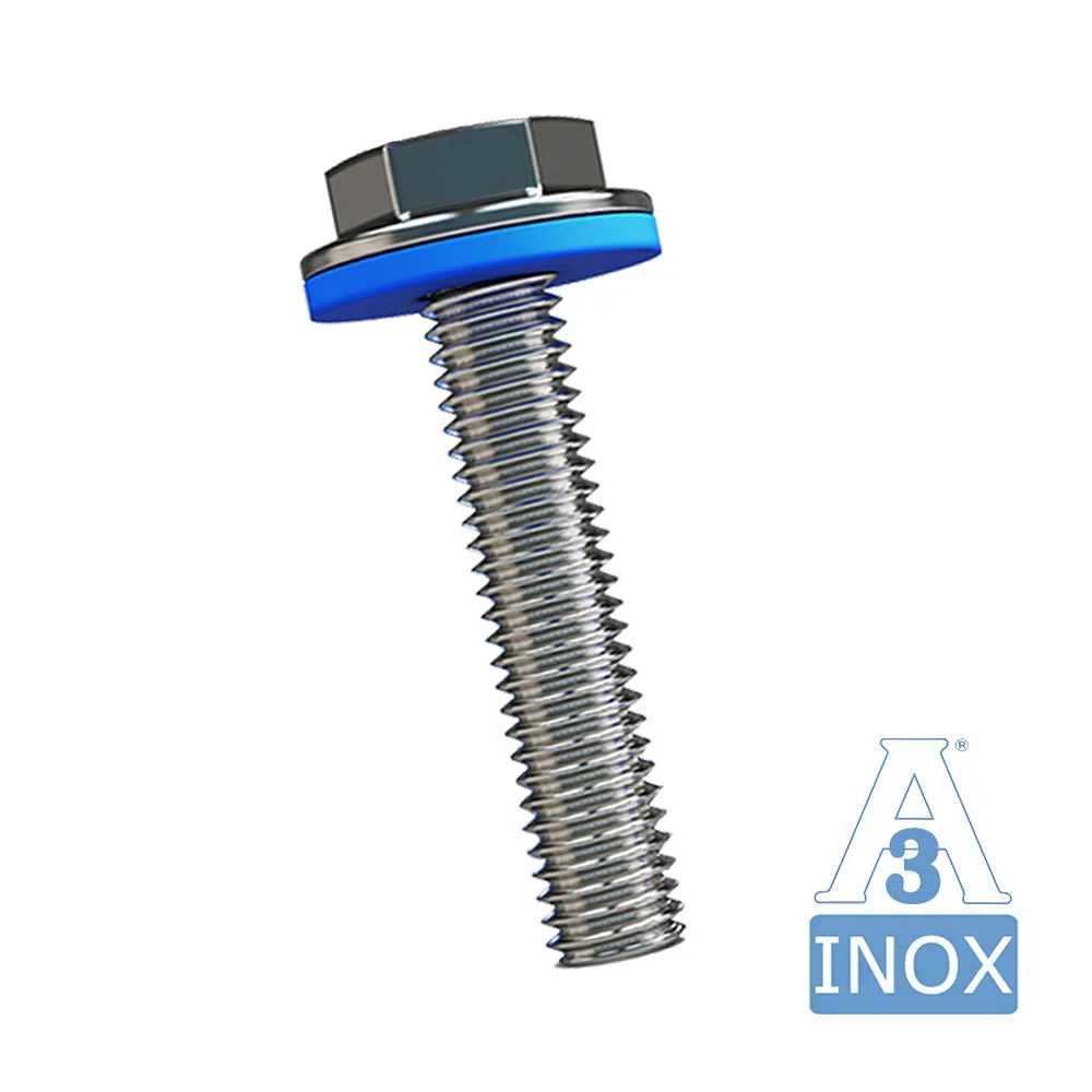 Tornillo de brida hexagonal de acero inoxidable - cabezal redondo - 3A